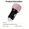 1pc Bling Bling Rhinestone Studded Car Charger, Fast Charging, USB A/C Car Phone Charger, Heart-Shaped LED Display Rhinestone Car Charger Adapter