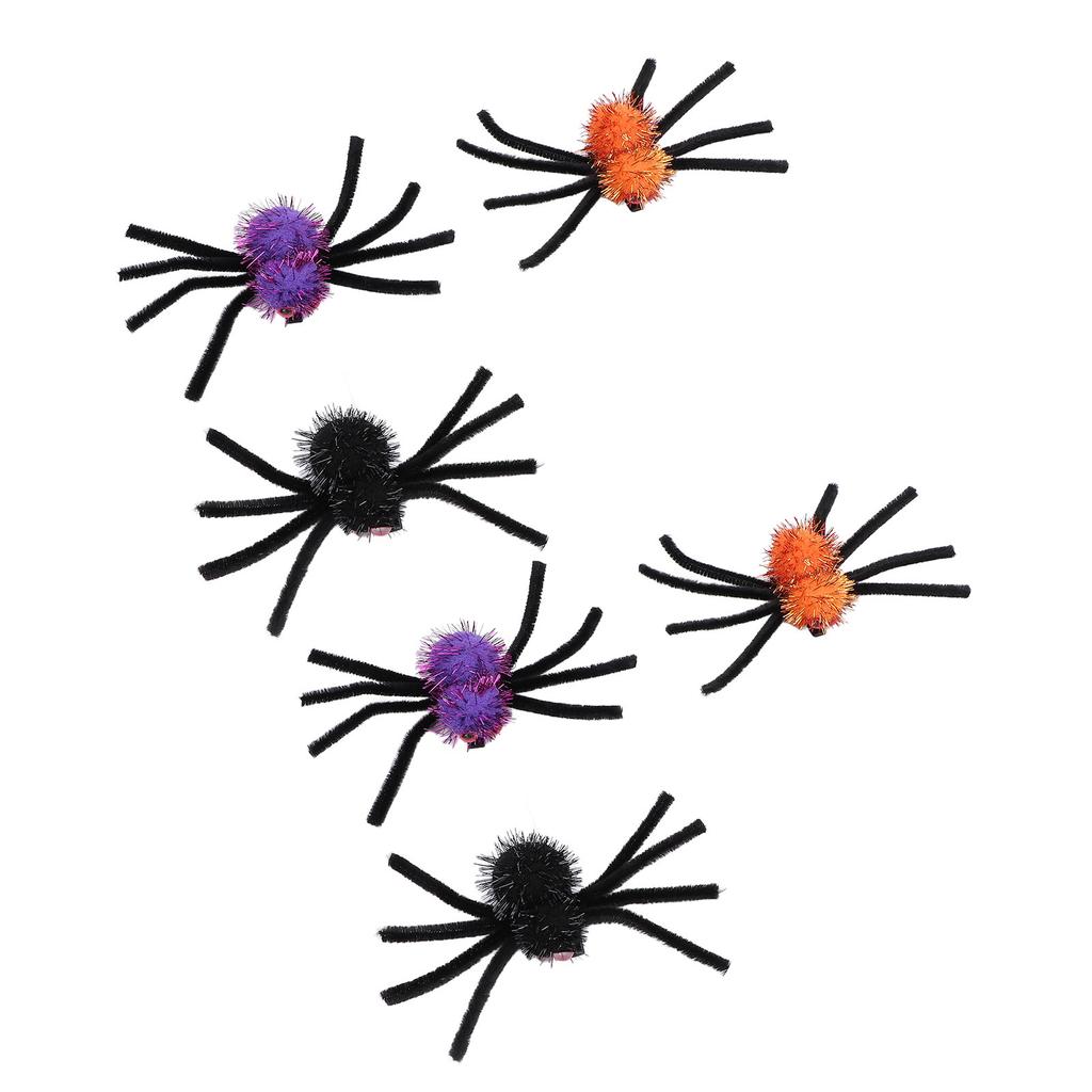 6pcs Spider Hair Clips Party Decoration Hairpins Props Funny Spider Clip Hair Accessories for Festiv