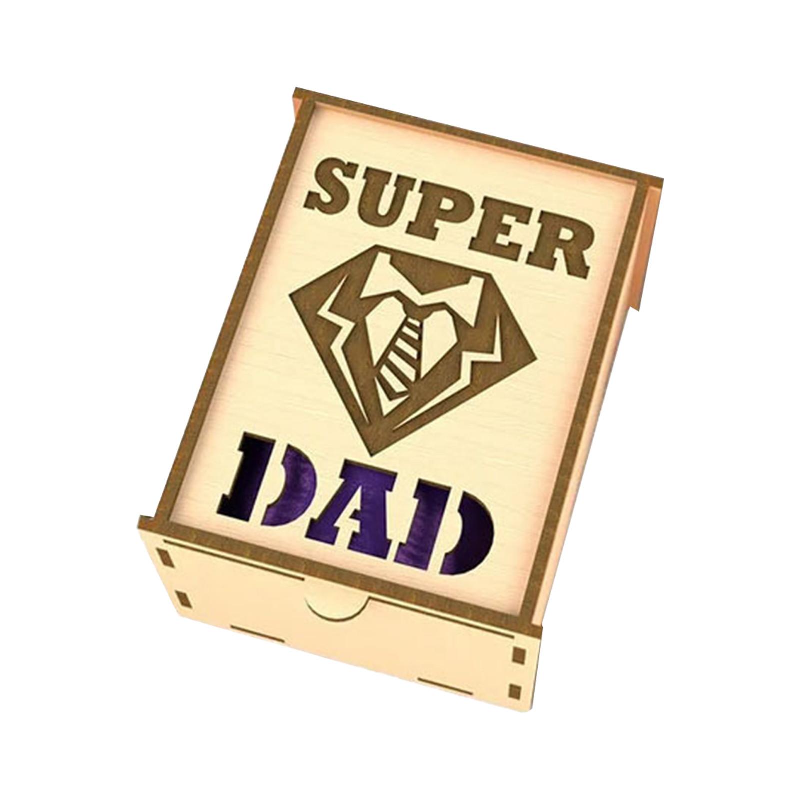 

Набор коробок для галстуков ко Дню отца, деревянная коробка для хранения галстуков, украшение для дома, ремесла, украшения, подарки на День отца для мужчин, коробка для хранения галстуков, деревянный органайзер для галстуков One Size