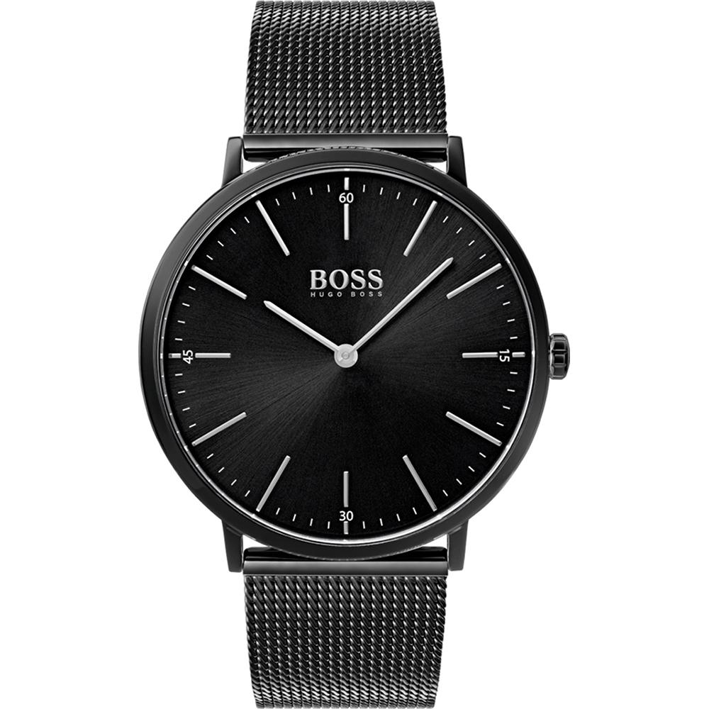 BOSS Horizon Black Dial Stainless Steel Milanese Bracelet Gents Quartz Watch 1513542 чёрный