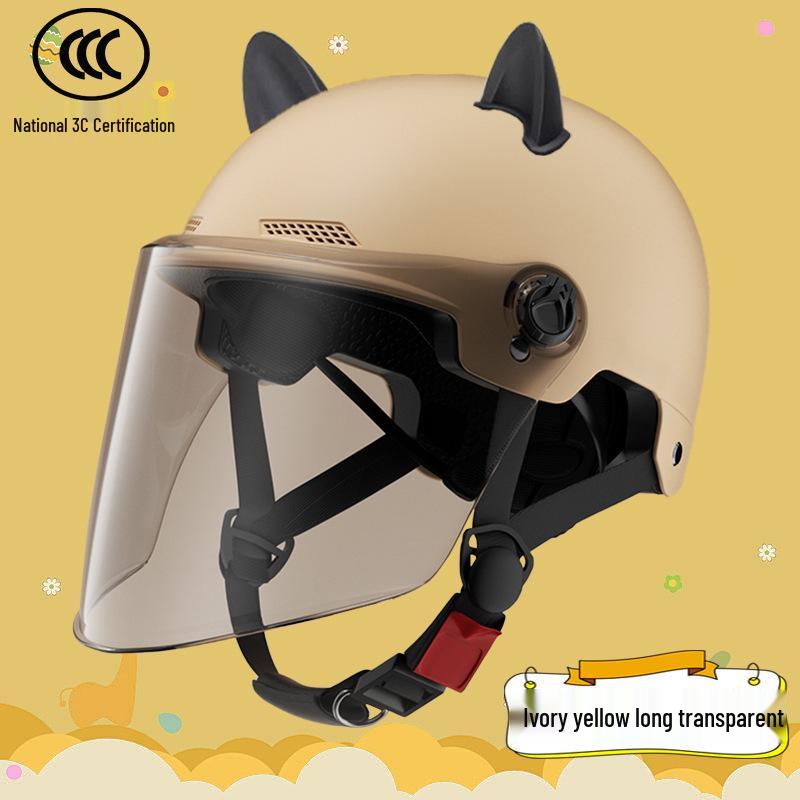 2026 Cat Ear Electric Bike Helmet 3C Certified - Unisex Summer Sun Protection