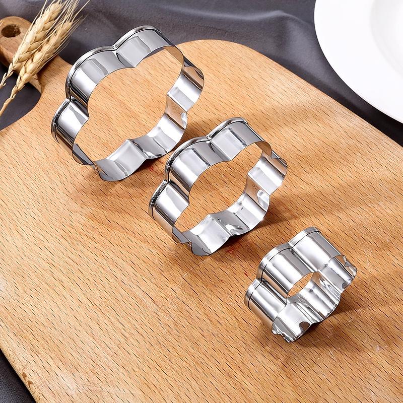3Pcs Metal Cookie Cutter Geometric Forms for Cookies Set Easy Press Pastry Fondant Biscuit Baking Mold baking accessories baking
