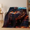 Ancient Egypt Death Anubis Pharaoh Cartoon Flannel Blanket Soft Throw Blanket for Bedroom Living Room Bed Travel Camping Picnic