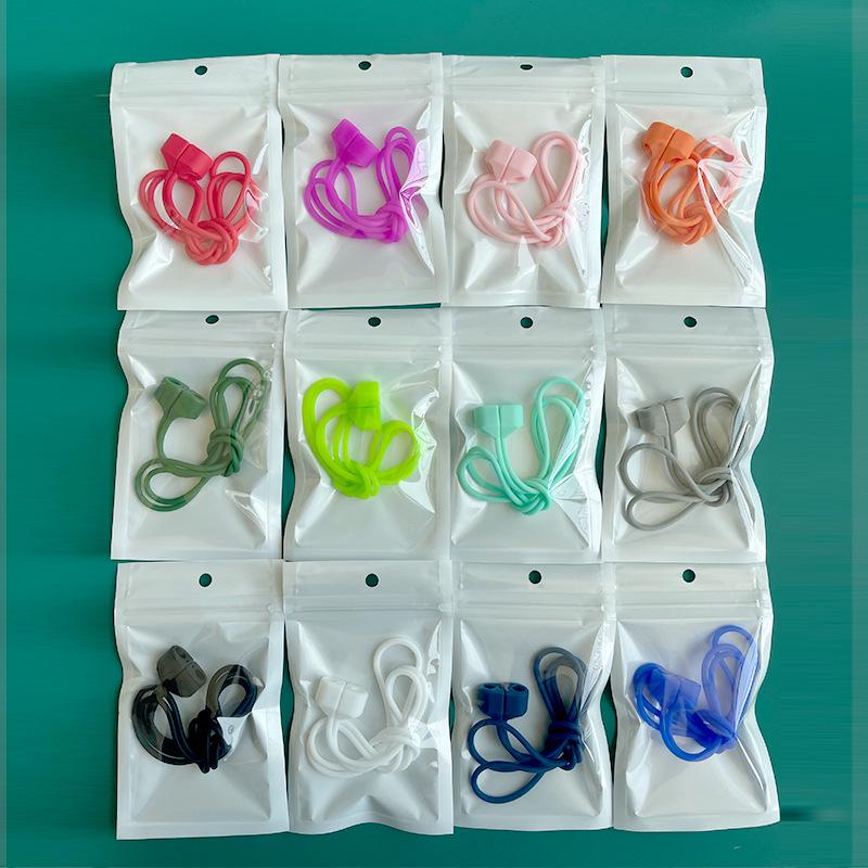 Silicone Bluetooth Wireless Earbuds Lanyard for AirPods & Xiaomi - Anti-Lost Magnetic Strap for Running Sports.