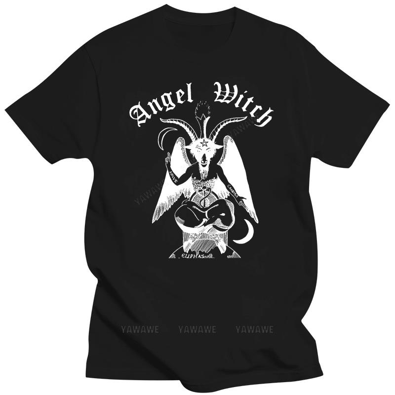 Svart t-shirt för sommaren märkes-t-shirt Angel Witch Baphomet Unisex T-shirt Screamin N Bleeding Frontal Assault tryck t-shirts