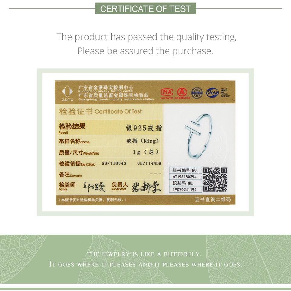 BAMOER 100% 925 Sterling Silver  Ring New Parallel Lines Ring For Women Sterling Silver Jewelry