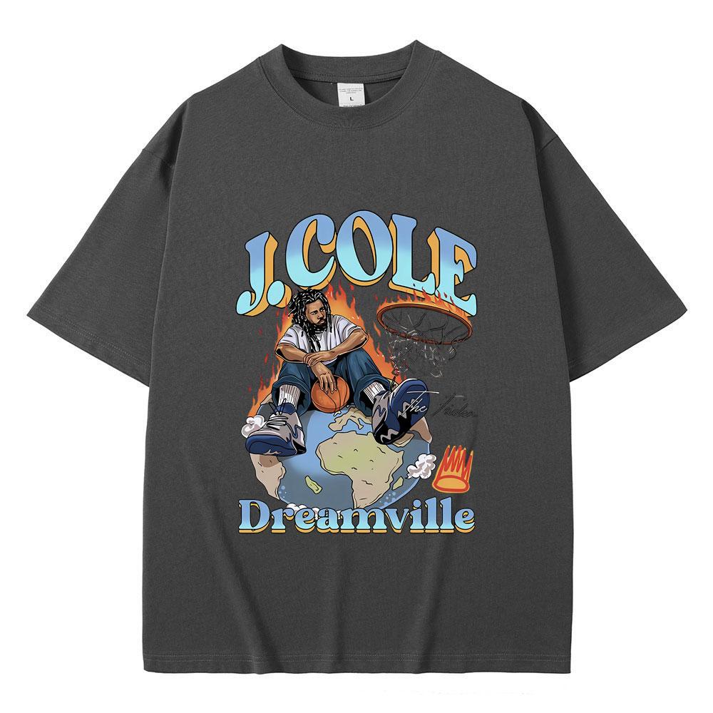Best Famous Rapper J. Cole The Fader Dreamville Graphics Tshirt Men Women's Hip Hop Vintage Tees Male Fashion Oversized T-shirt