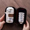 Tea set, portable white porcelain belt bag, portable express cup storage gift, suet jade porcelain business gift box