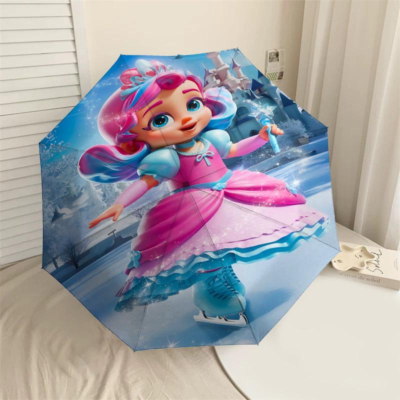 

1PC ice skating princess Automatic Open/Close Umbrella with Windproof, 8-Rib Sturdy Canopy, Durable Ribs, Fashionable Design, Outdoor Accessory, Fun P