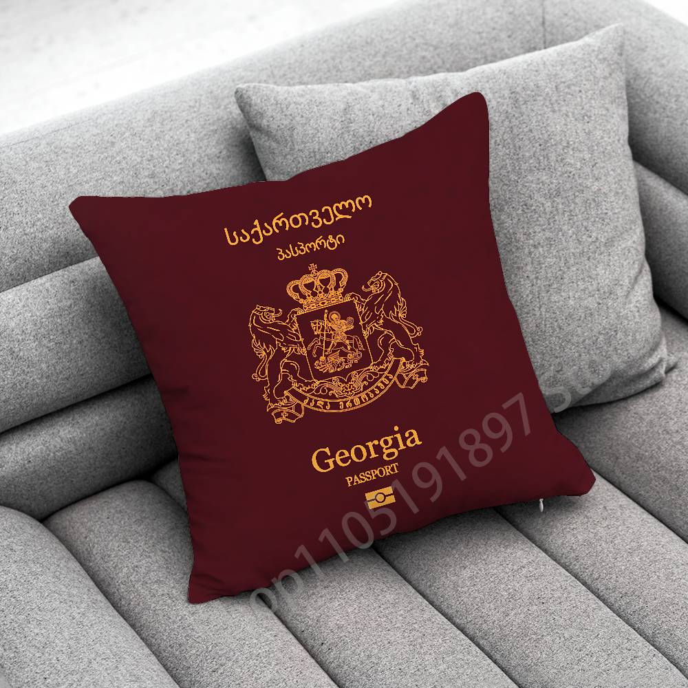 Georgia Tbilisi Passport Flag Map Throw Pillow Case For 45cm 40cm 30cm 50cm 55cm Square Home Pillowcase Case