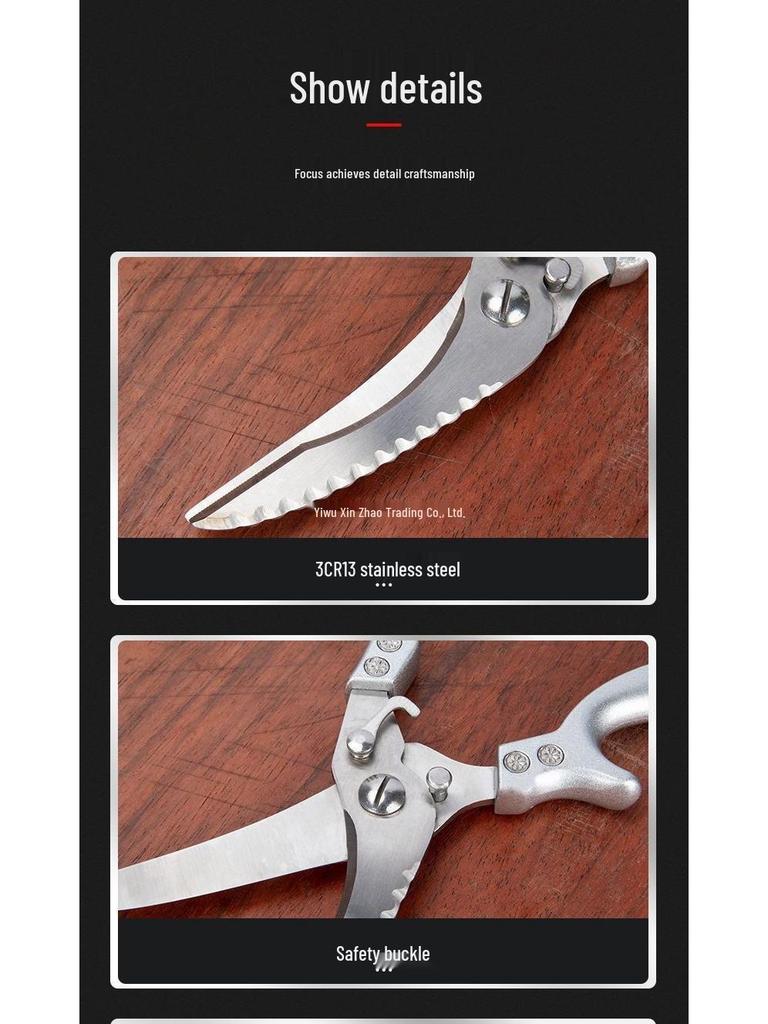 Seiko Multifunctional Stainless Steel Kitchen Scissors for Poultry and Bones