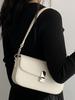 Einfarbige PU-Leder-Schultertaschen für Damen Trendige Einfache Mode Damen Hand-Handtaschen Luxuriöse Damen Achseltaschen