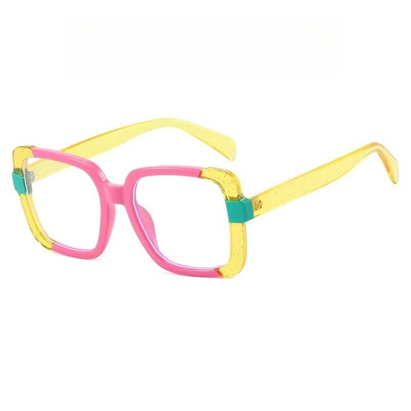 Color Matching Personalized Women's Fashion Glasses Transparent Lenses Retro Trend Suitable for Daily Travel Accessories