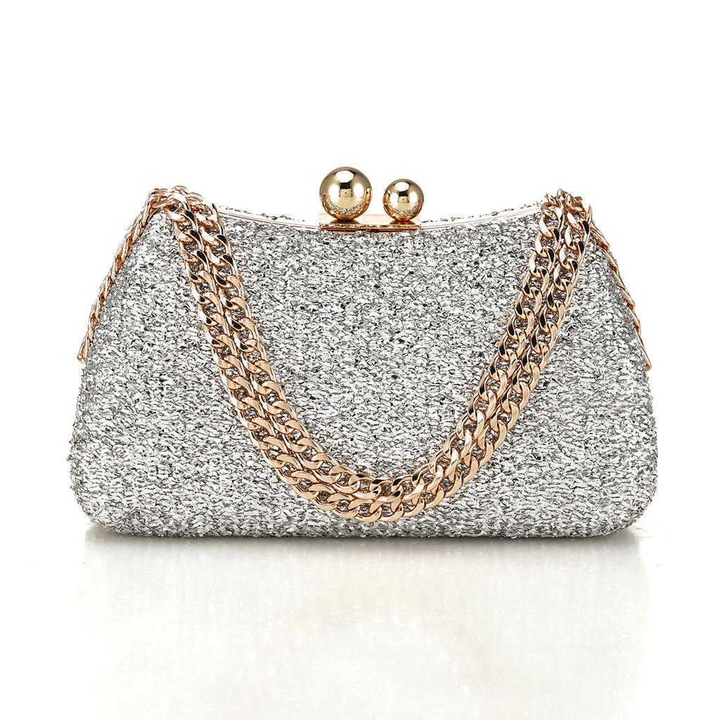 Glitter Gold Sequined Evening Bags Chain Handbags Luxury Designer Bolso Mujer Pillow Banquet Party Dinner Clutch Shoulder Bags