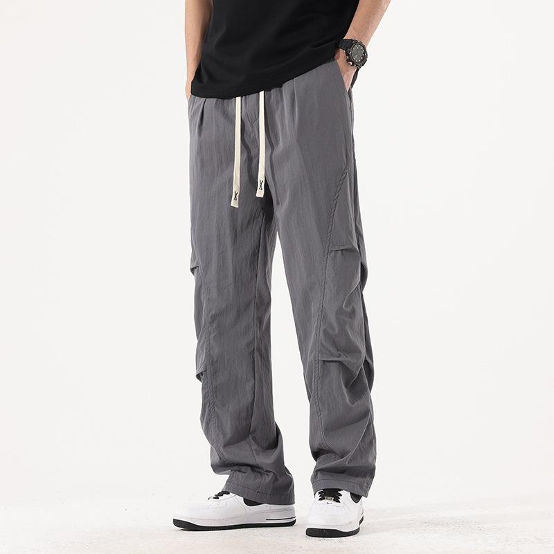 Spring and Autumn New Casual Pants Men's and Women's Couples Mountain Outdoor Men's Drawstring Wide Leg Straight Sports Pants