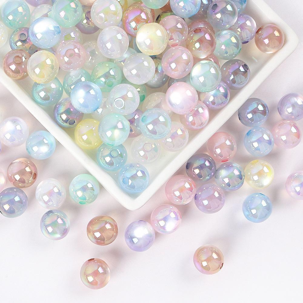 10pcs Acrylic Beads 12mm Round Bead String for DIY Jewelry Making, Mobile Phone Straps, Beaded Pens, Keychain Accessories