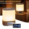 Rechargeable LED Night Light 3 Colors Dimmable Sleeping Bedside Lamp With Clock Time Display Remote Control Bedroom Table Lamp