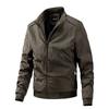 Herren Herbst Winter Casual Windbreaker Jacke Cargo Leichte Stehkragen Militär Bomberjacke Mantel für Männer Reißverschluss Outdoorjacke mit Tasche