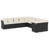 Vidaxl 10-Cz. Set da Giardino, Cuscini Rattan Nero Pe