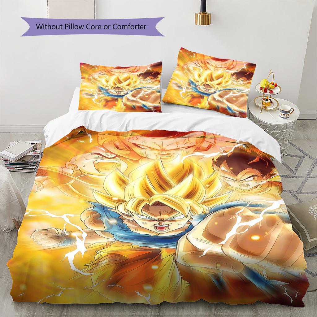 Dragon Ball Popular Bedding Set Soft Duvet Cover Pillowcases Comfortable for Home Bedroom