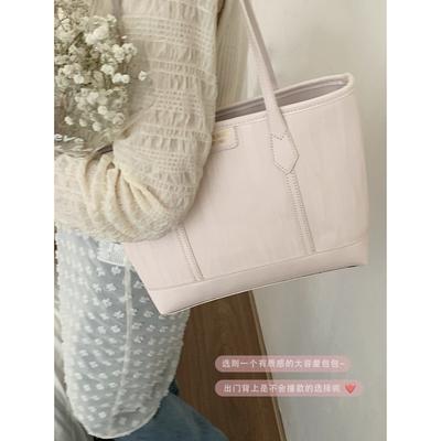 Versão coreana de bolsa versátil de grande capacidade para o dia a dia, bolsa tote feminina nova moda 2025, bolsa de ombro com textura premium