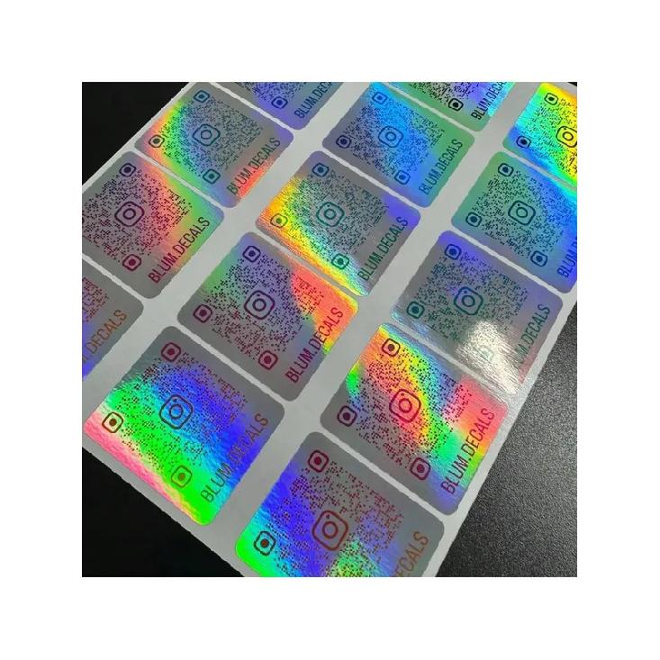 100PCS laser vinyl printed QR code stickers, personalized IG stickers, social media stickers, metallic texture QR code stickers 4CM square