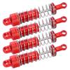 4Pcs Set Shock Absorbers Aluminum Alloy Spring Damper Accessory for MN 1 12 D90 RC CarRed