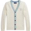 Polo Color Block V-Neck Long Sleeve Cotton Sweater Kids Sweater 323A12209-001
