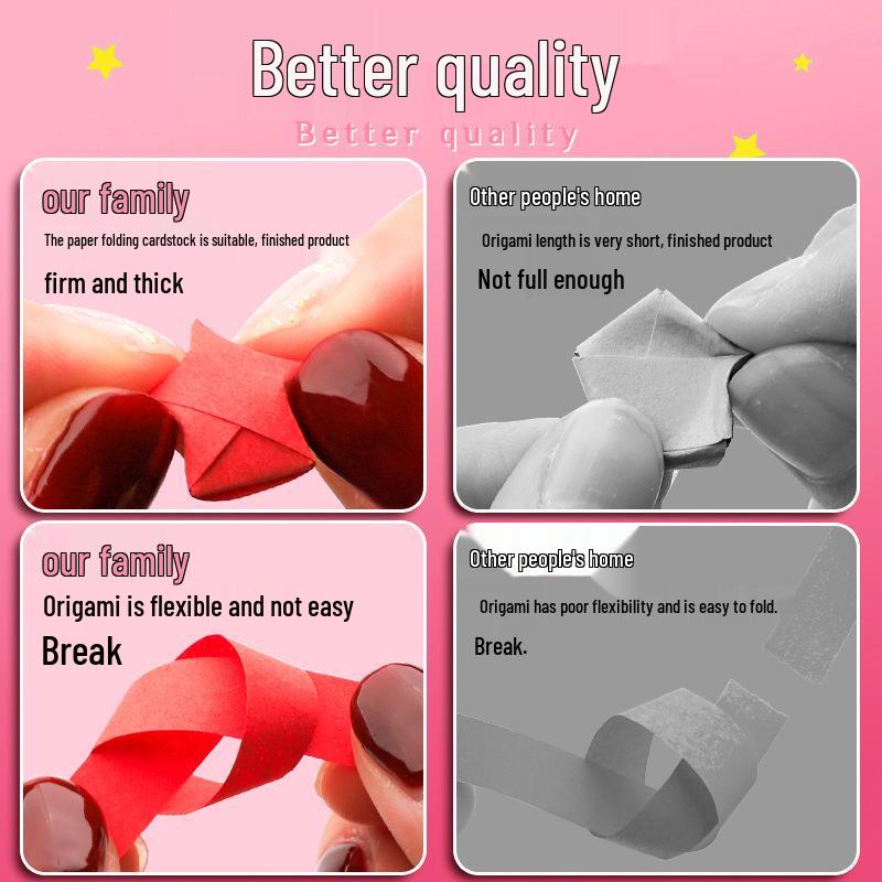 Sada papíru na origami hvězdu v přechodových barvách s lahvičkou přání