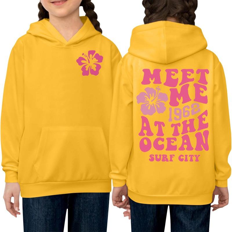 

Мода 2025 Толстовка для девочки Длинный рукав Мягкий свитшот Розовый Принт ладони пуф Графический Детский Милый пуловер Топ Одежда для детей 6XL