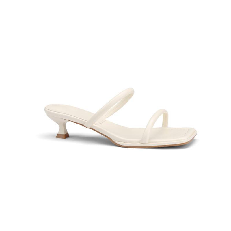 Fashion Fairy, Middle Heel with Slippers, Summer Wear, New Stiletto, Square Head Cat and Open-toed Sandals, Women's Shoes