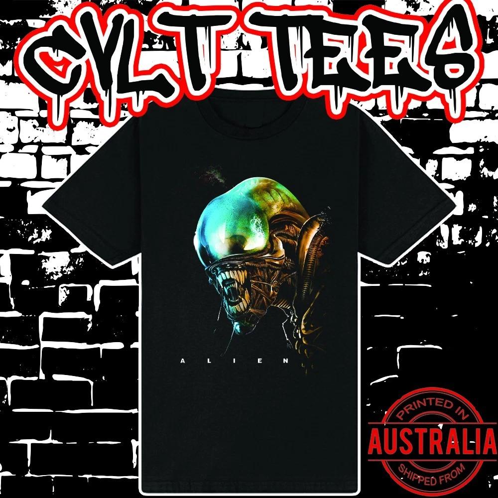 Men s and Women s T-shirts Alien Movie Shirt ~ Premium Black Gildan Cotton Tee XXXXL