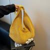 Lazy wind woven tote bag women's spring summer hollow simple knitted bag large capacity seaside vacation shoulder bag
