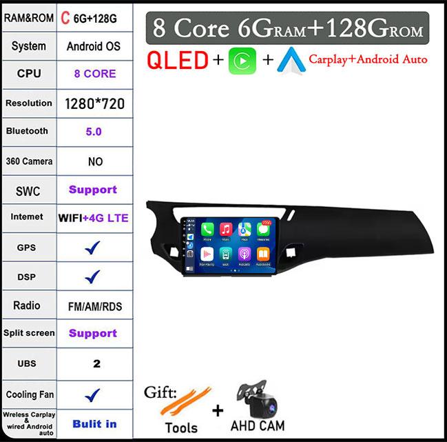 9 Inch For Citroen C3 DS3 2010 -2016 Car Radio Carplay Android Auto Screen Stereo 4G Wf BT DSP RDSNavigation GPS DSP