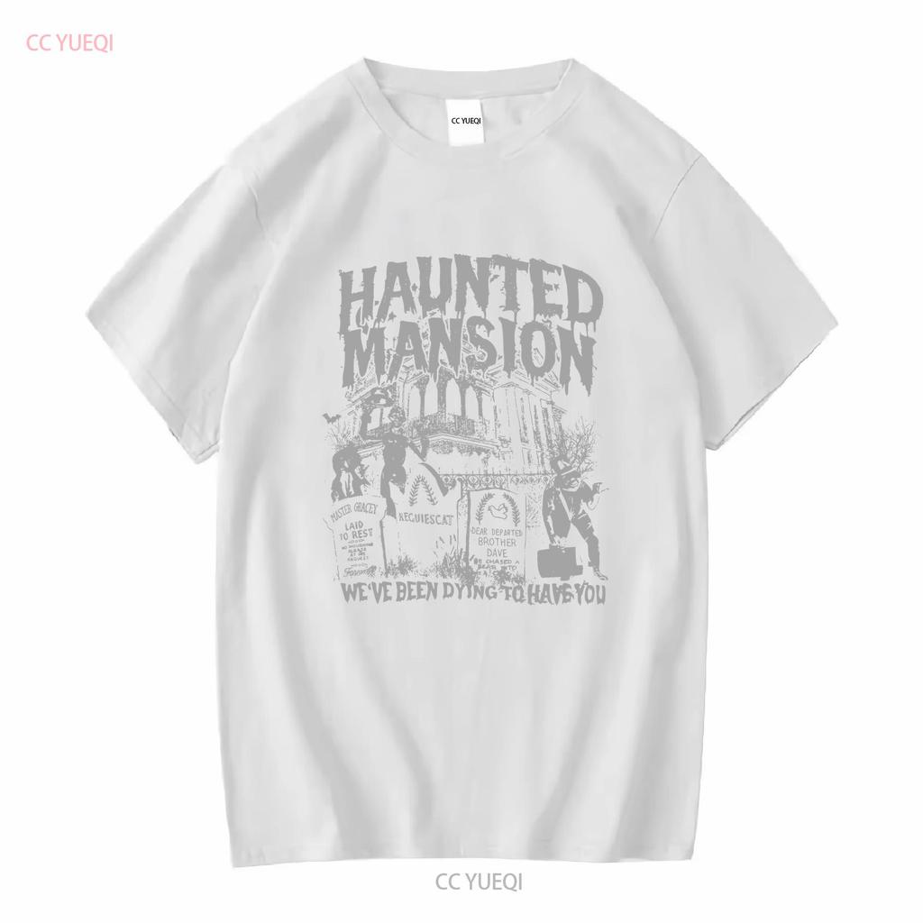 Vintage The Haunted Mansion T Shirt Retro Halloween Horror Matching GifT long or short sleeves vintage Washed Stretched Unisex