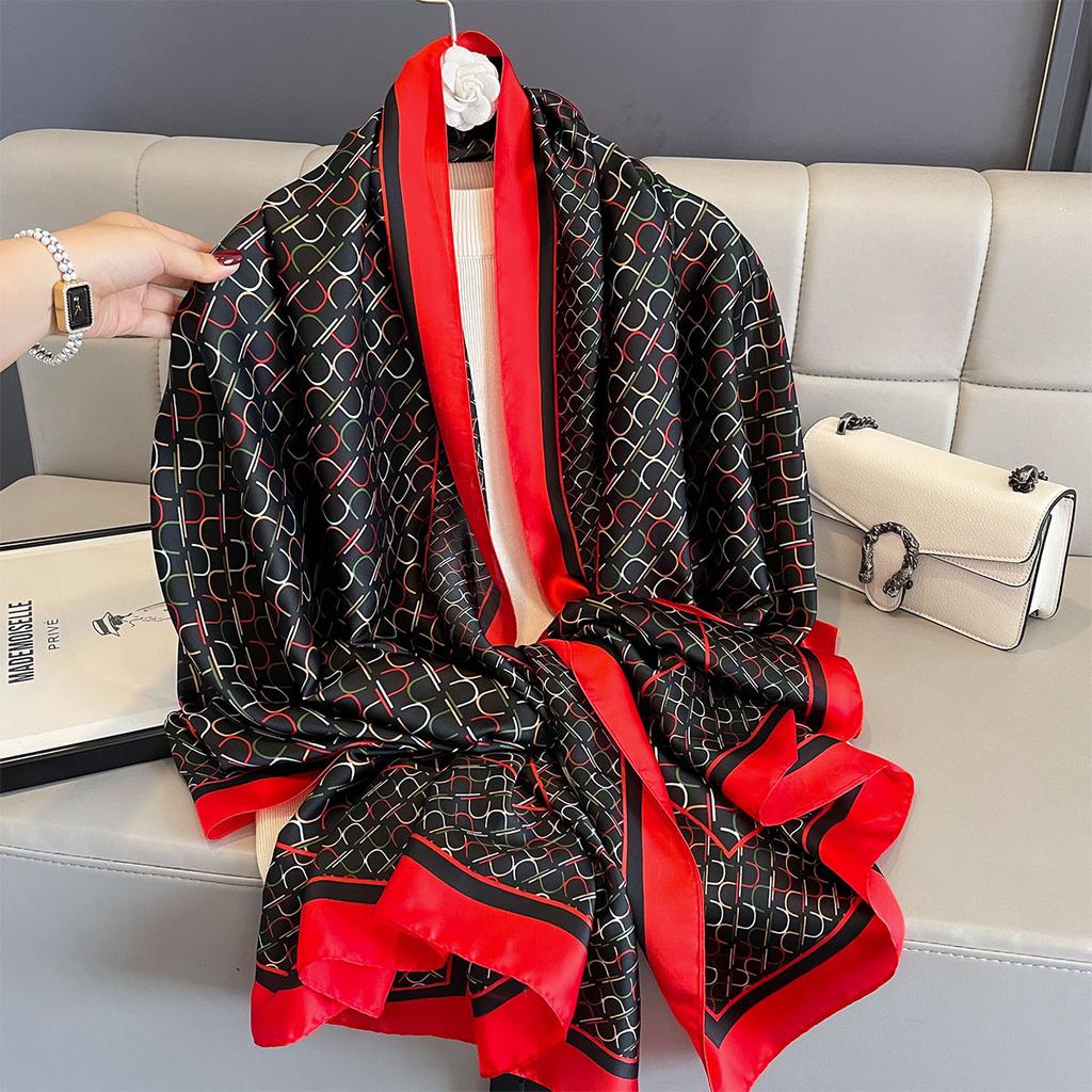 Women 180*90cm Fashion Beautiful Soft Silk Scarves Female Lady Shawl Hijab Wrap Foulard Bandanna Muffler Beach Pareo