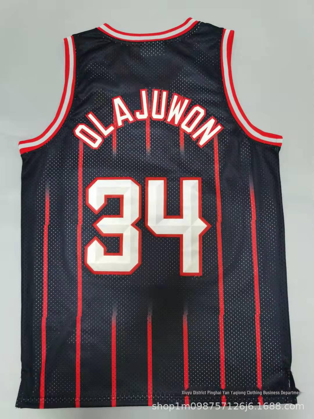 

Хаким Оладжьювон Рокетс Нет. 34 Вышитая баскетбольная майка XL