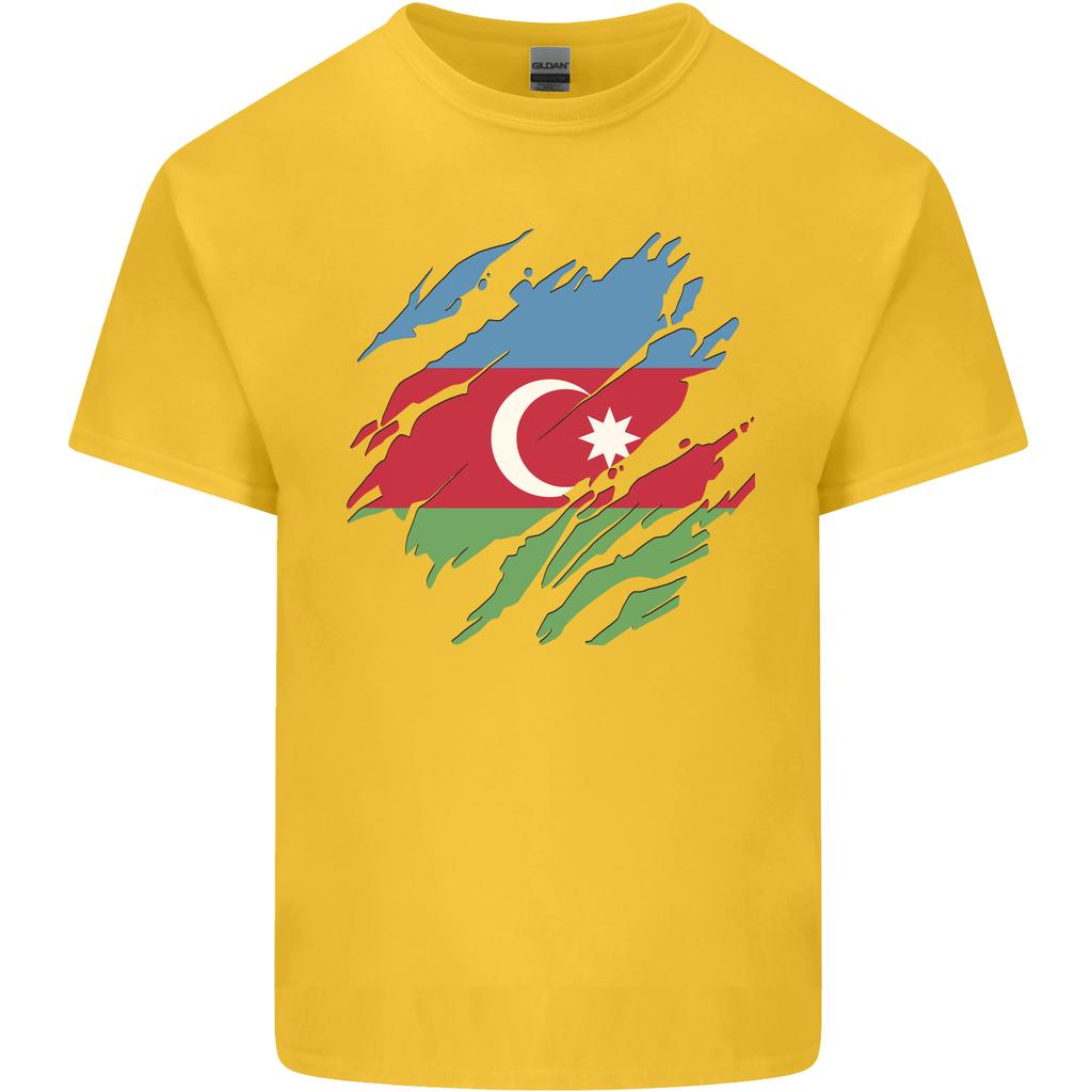 Torn Azerbaijan Flag Azerbaijani Day Football Unisexs Light Cotton TShirt