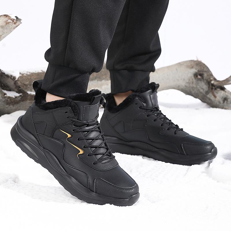 Autumn and winter large size 48 foreign trade lightweight sports shoes men's running shoes fleece thermal casual shoes