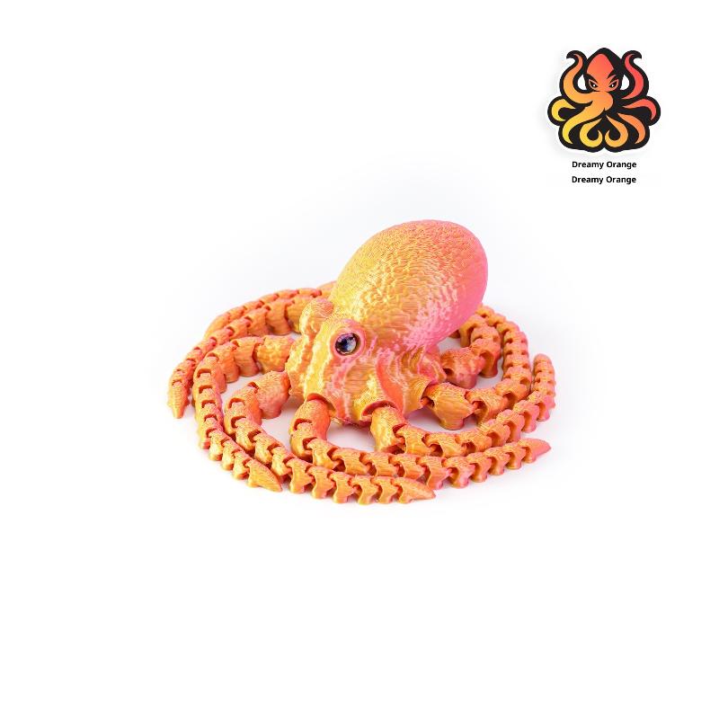 3D Printed Articulated Octopus Poseable Tentacles Desk Toy Pla Sculpture For Kid Jointed Body Decorative Toy