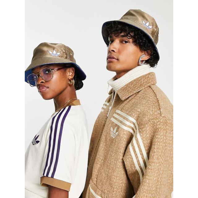 

Коричневая панама унисекс с монограммой adidas Originals adicolor 70s