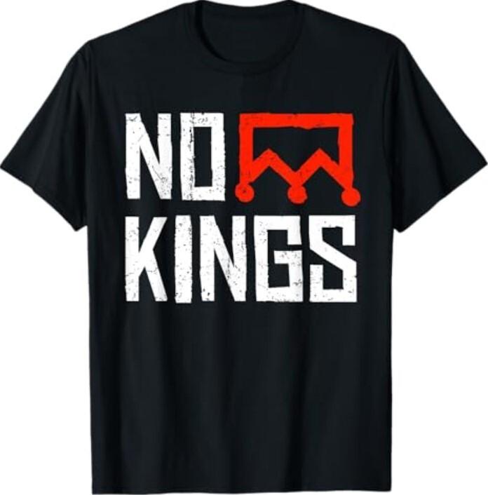 No Kings Protest Sign T-Shirt XXL