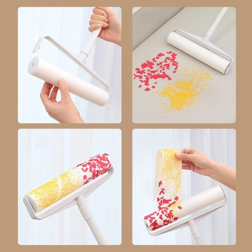 Tearable Telescopic Rod Lint Roller Large Hair Dust Remover Dust Roller Cleaning Rollers Carpet