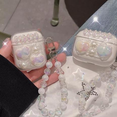 Pearl Flower Butterfly for AirPods 1 Generation Apple Bluetooth Headset Case 1/1 Generation Transparent Pro1 Generation