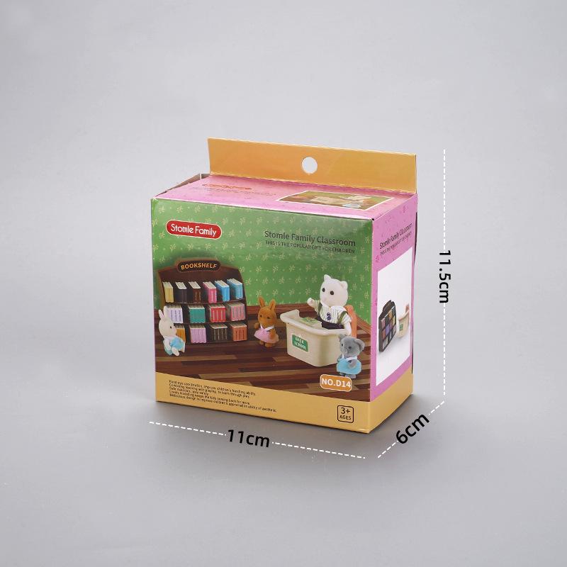 

Детский кукольный письменный стол с книжной полкой - Миниатюрные мебельные украшения для ролевых игр