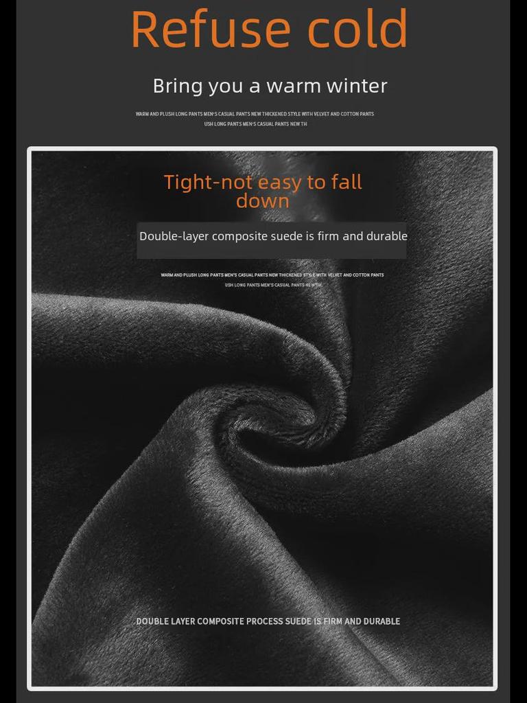 Dicke Winter-Jogginghose mit Samtfutter für Herren mit Bündchen an den Knöcheln