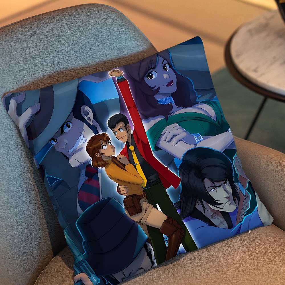 Gothic Dark Lupin Pillow Case Square Double-Sided Printing Short Plush Sofa Cushion Cover Bedroom Bedside Pillow