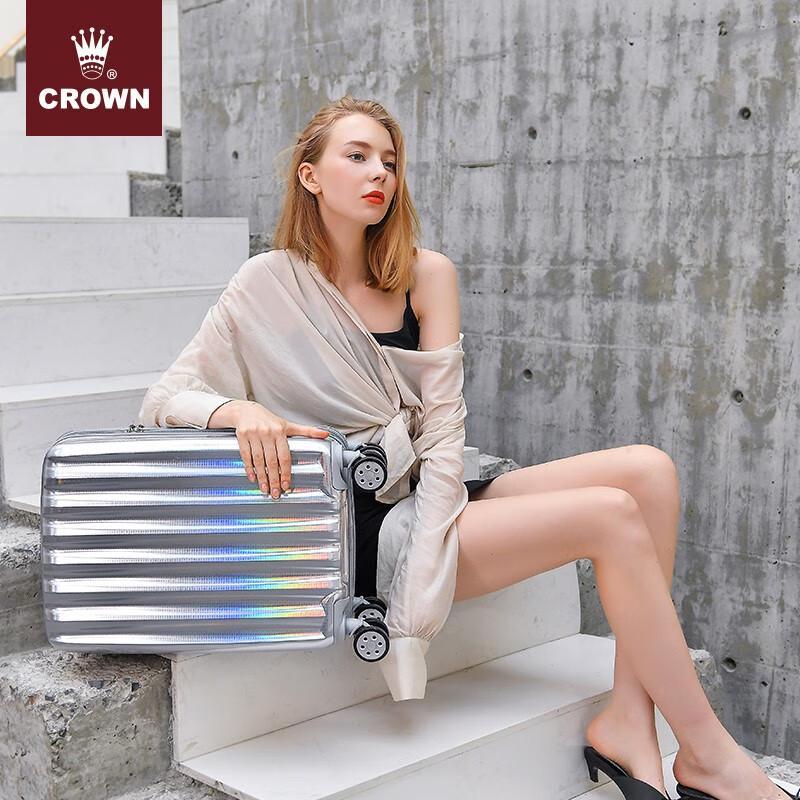 CROWN Lightweight Gradient Hardside 20-inch Carry-On Suitcase