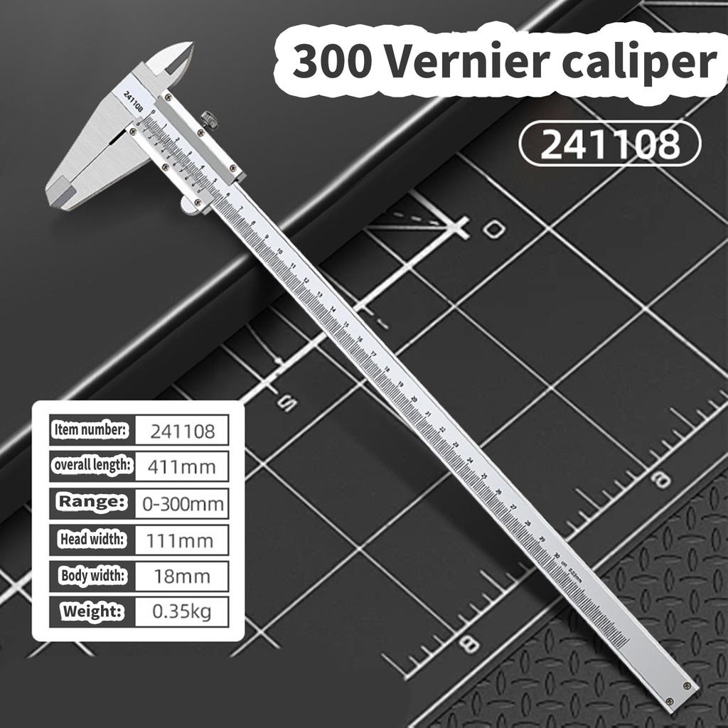 Edelstahl Messschieber 150/200/300mm Messschieber Messwerkzeug Manuelles Mikrometer für Tiefen- und Durchmessermessung