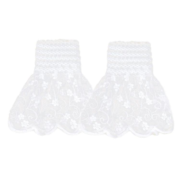 

Embroidery Flower Lace Trim Arm Sleeves Wrist Cuffs False Decorative Sleeves For Women Casual and Formal Event Clothing 1 белый
